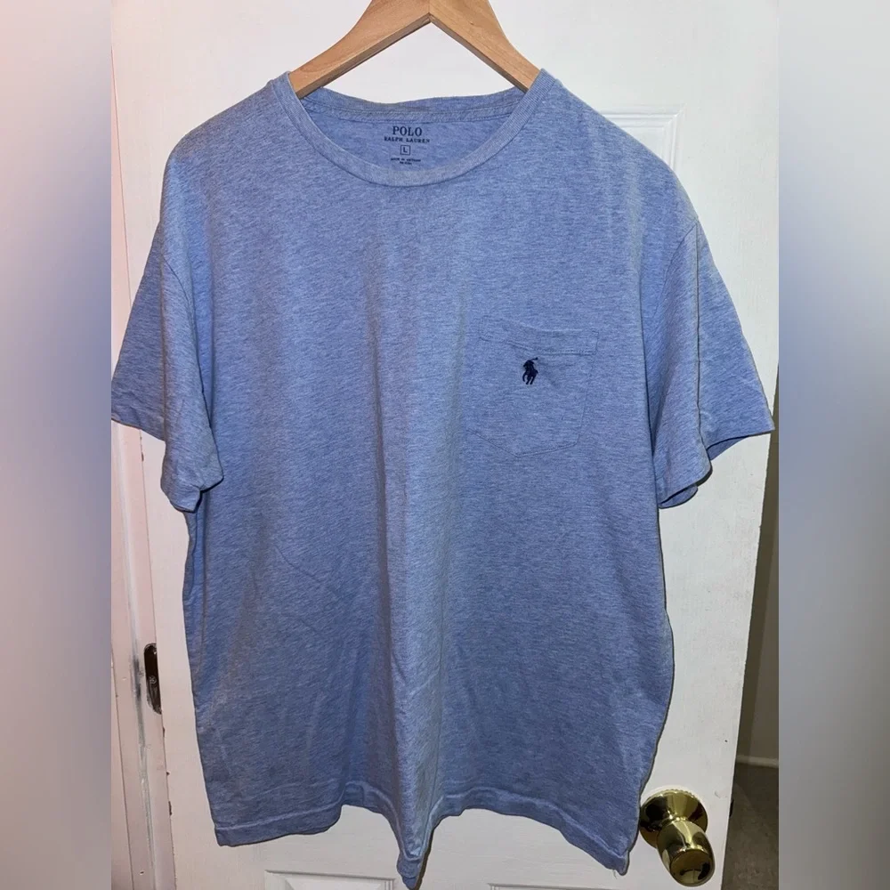 Polo Ralph Lauren Men’s Blue Pocket T-Shirt Pony Logo Size L